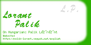 lorant palik business card